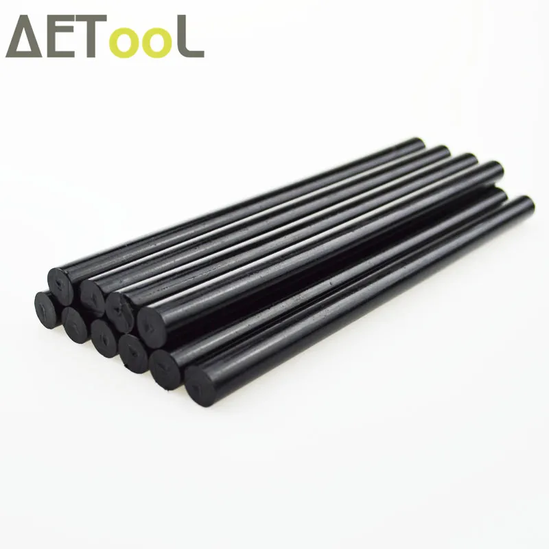 AETool 10 шт./лот, 11 мм x 190 мм, черный цвет, клей-карандаш, прозрачные клеевые палочки для горячего расплава, пистолет для автомобильного аудио, ремесло, общего назначения