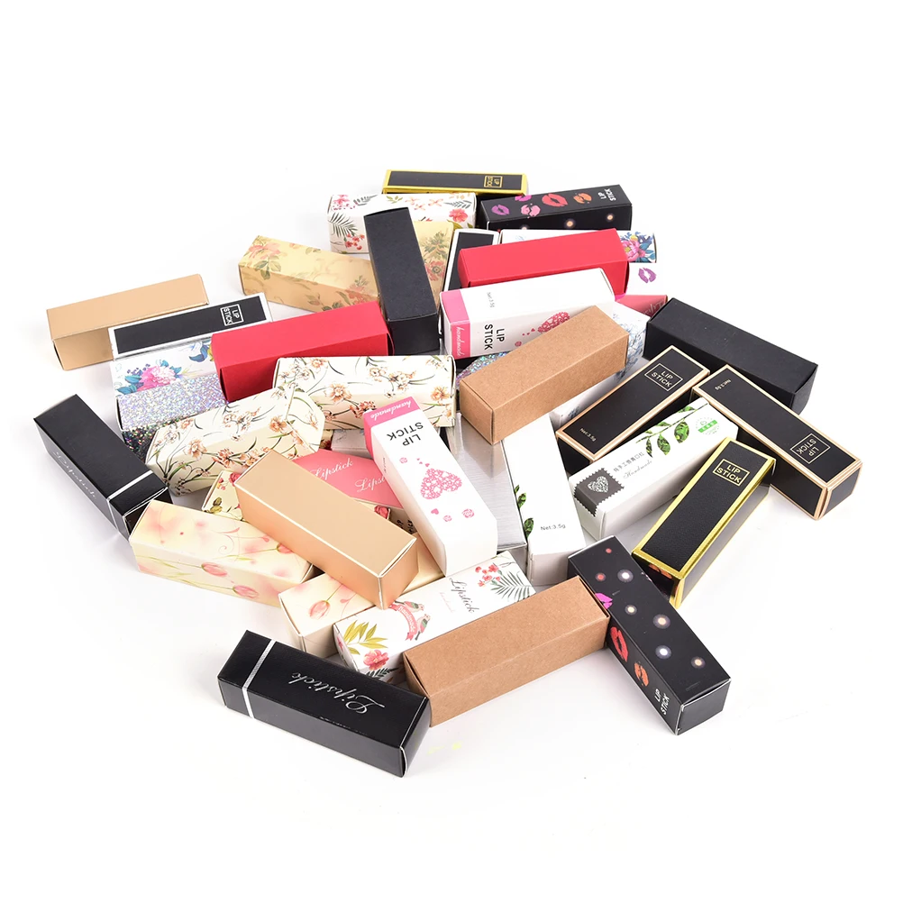 

10pcs/lot 25*25*88mm 5G 5ml Lipstick Tube DIY Packing box Lip Balm Tube Packaging Carton Box Colorful Kraft Paper Gift