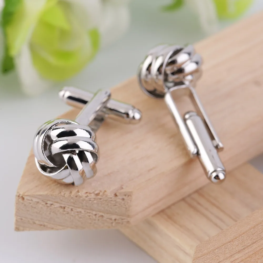 

Drop Shipping Stainless Steel Cufflinks Vintage Knot Twist Cuff Links Men's Wedding Gift Brand New And Newest Top Quality