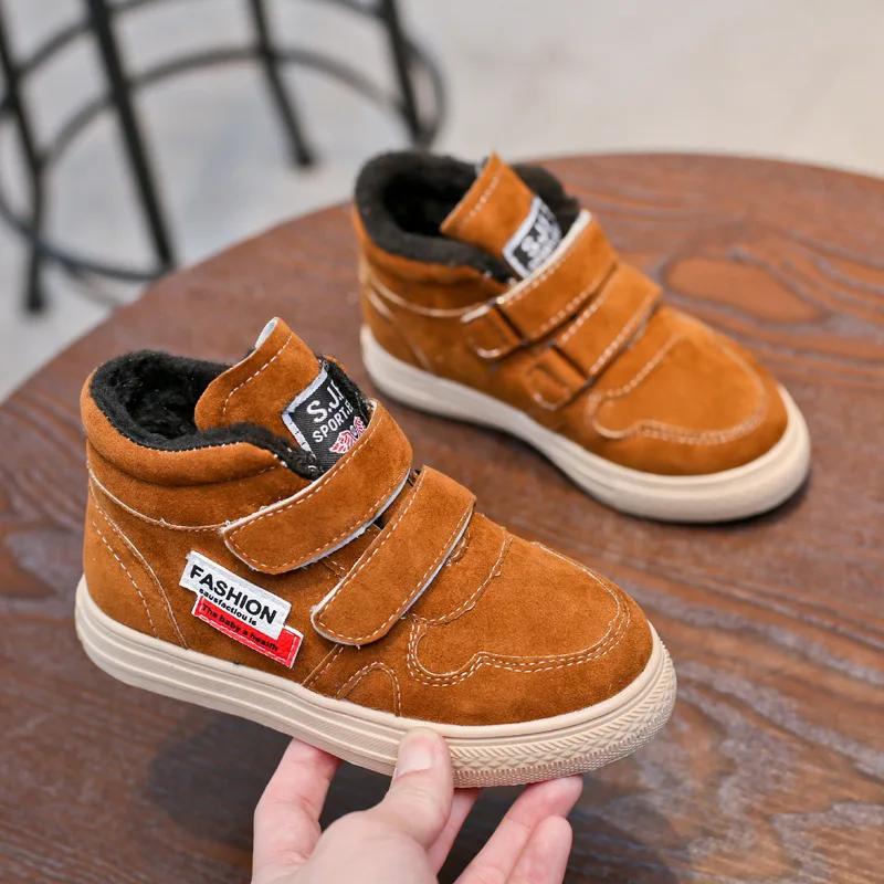 

AFDSWG winter boots for girls thick plush black children's boots brown martin boots, snow boots kids , childrens shoes
