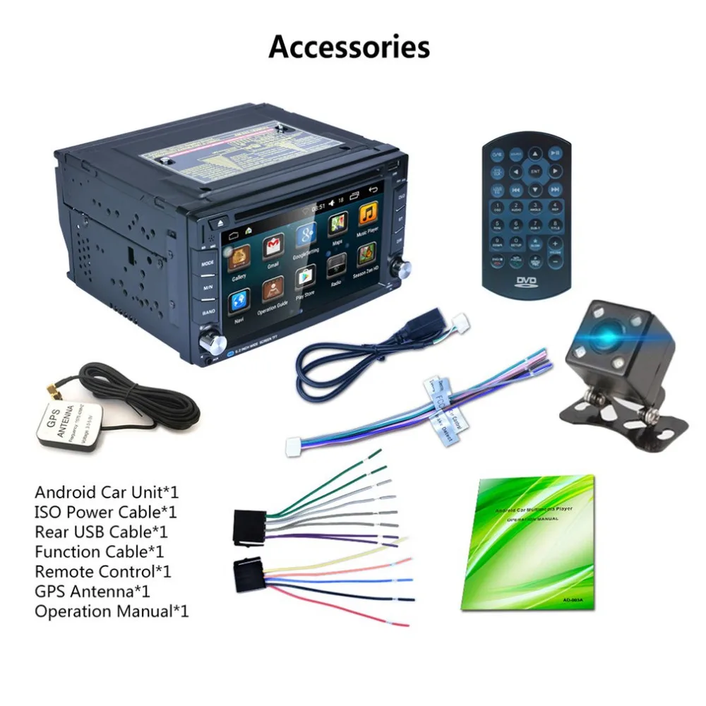 

Car DVD Player 7 inch HD Touch Screen Bluetooth Car MP5 Player WiFi Module for Android 6.0 with GPS Radio with Rear View Camera