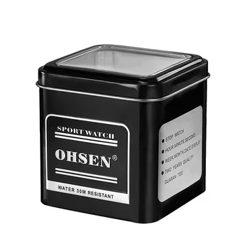 

OHSEN Fashion Metal Iron Causal Sport Watch Gifts Boxes Black High quality Men Women Children Kids Birthday Gift Box