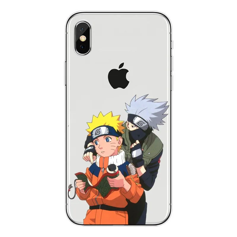 Мягкий силиконовый чехол Moda Anime удзумаки Наруто Саске Какаси для iPhone 12 11 Pro X XR XS Max 8