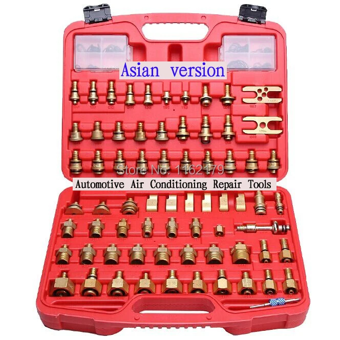 Automotive Air Conditioning Repair Tools kit Leak check/plugging/testing connectors Copper plated Asian version free shipping