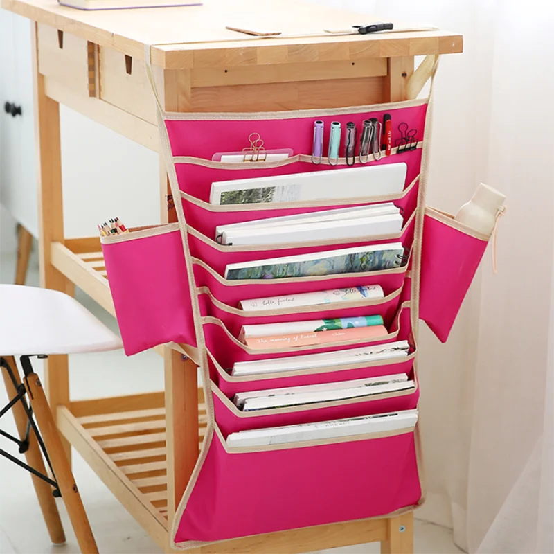 

Multifunctional Class Student Book Bag Desk Pocket Wall Hanging Holder Book Bag Adjustable Study Book Storage Desk Pillow Bag