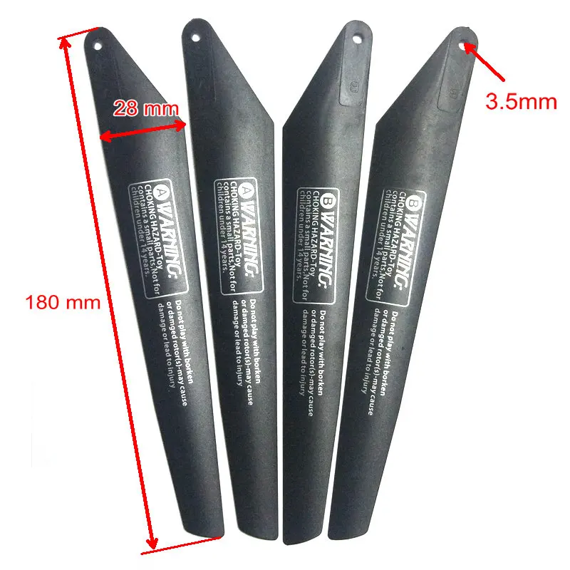 RC Helicopter Plastic Propeller Main Blade 18 CM Length Black Color