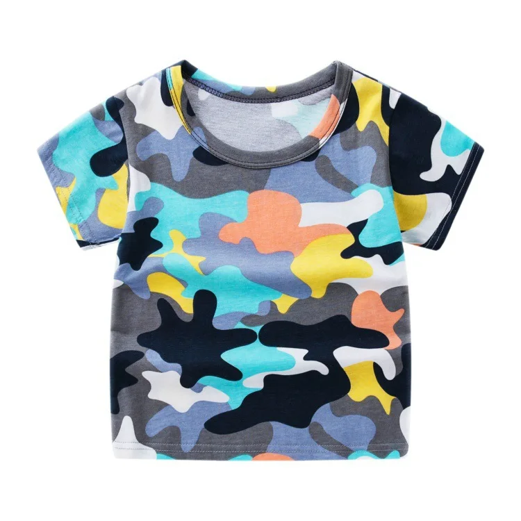 Летняя детская одежда; тонкая футболка с короткими рукавами и рисунком для мальчиков; футболка; Enfant; детская хлопковая рубашка; модная верхняя одежда для девочек; топы