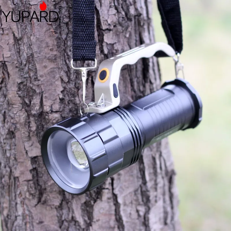 

YUPARD zoomable XM-L2 led T6 bright high power Flashlight Spotlight Searchlight lamp +3*2200mAh 18650 battery+charger