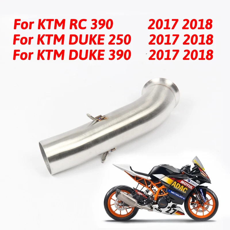 

Motorcycle Exhaust Silencer Middle Link Pipe Moto Escape Accessories For KTM DUKE 390 250 RC 390 RC390 2017 2018 17 Slip-on