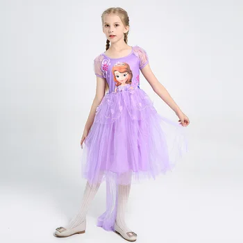 

Halloween Girl Dress Summer Girl Clothes Lace Princess Anna Elsa Dress Snow Queen Halloween Party Role-play Costume For Children