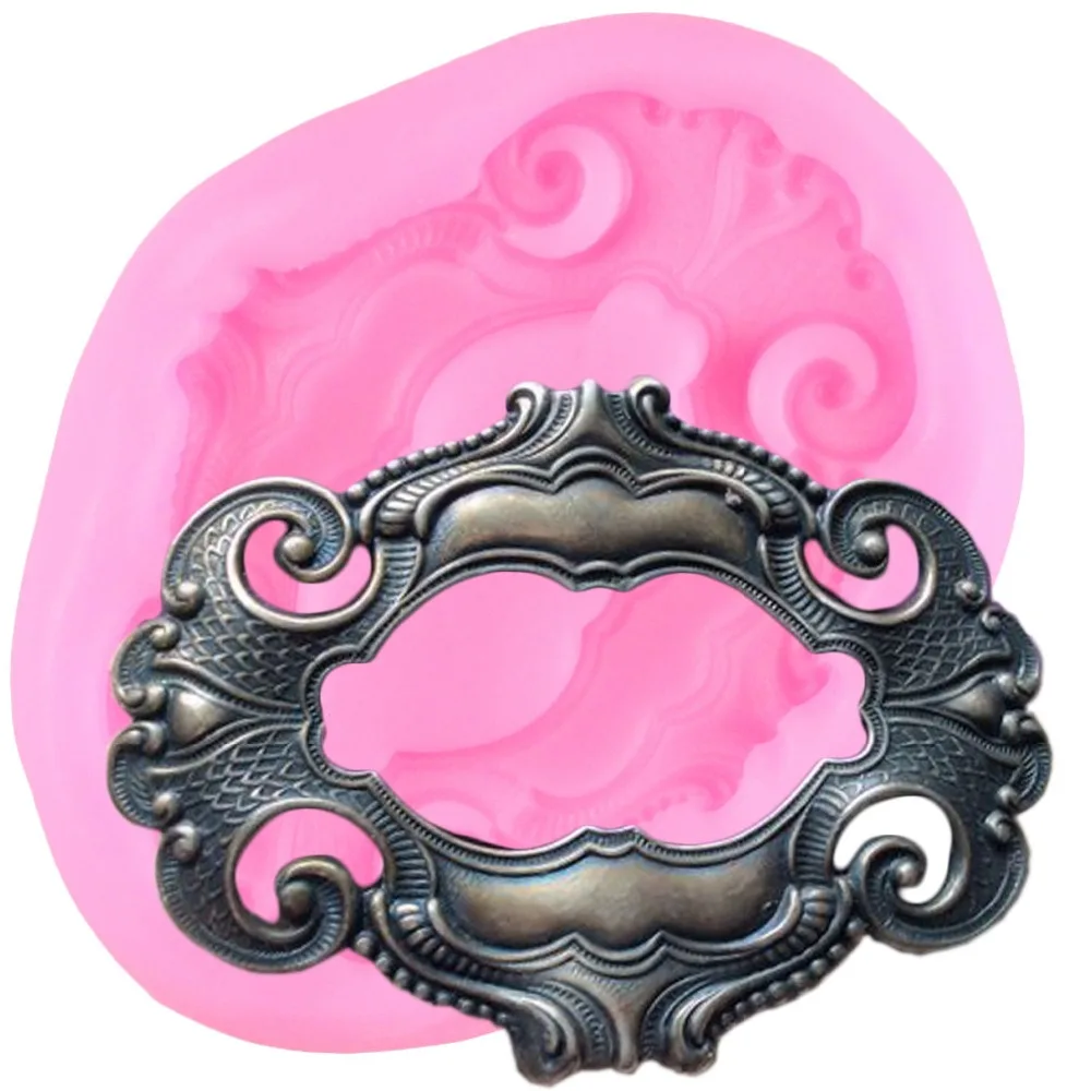 

3D Scroll Frame Border Silicone Mold DIY Relief Cupcake Topper Chocolate Gumpaste Mold Fondant Cake Decorating Candy Clay Molds