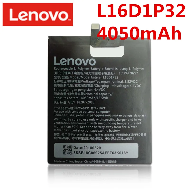 

100% Original L16D1P32 For Lenovo Phab2 Plus PB2-670N PB2-670M PB2-670Y 4050mAh L16D1P32 Battery spare battery
