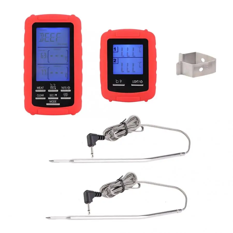 

Dual Channel Remote Thermometer for BBQ Thermometer Probe Digital Cooking Meat Food Oven Thermometer for Barbecue Kitchen Tools
