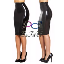 Novo vestido de látex saia sem costura sem zíper