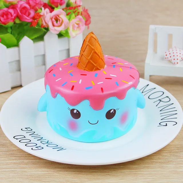 12CM Jumbo Squishy Cute Unicorn Cake Mermaid Whale Deer Cake Squishies Slow Rising Cream Scented Squeeze Toy Phone Strap Decors