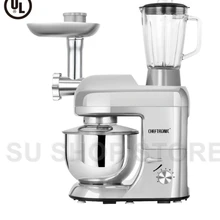 CHEFTRONIC миксер SM-1086 1000 Вт 5л чаша 6 скоростей с наклонной головкой Многофункциональный кухонный Электрический миксер(серебро