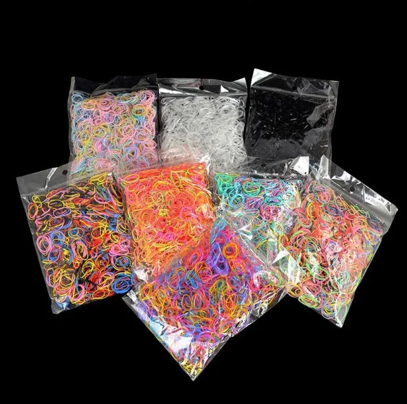 

1000PCS Cute Girls Colourful Ring Disposable Elastic Hair Bands Ponytail Holder Rubber Band Scrunchies Kids Hair Accessories
