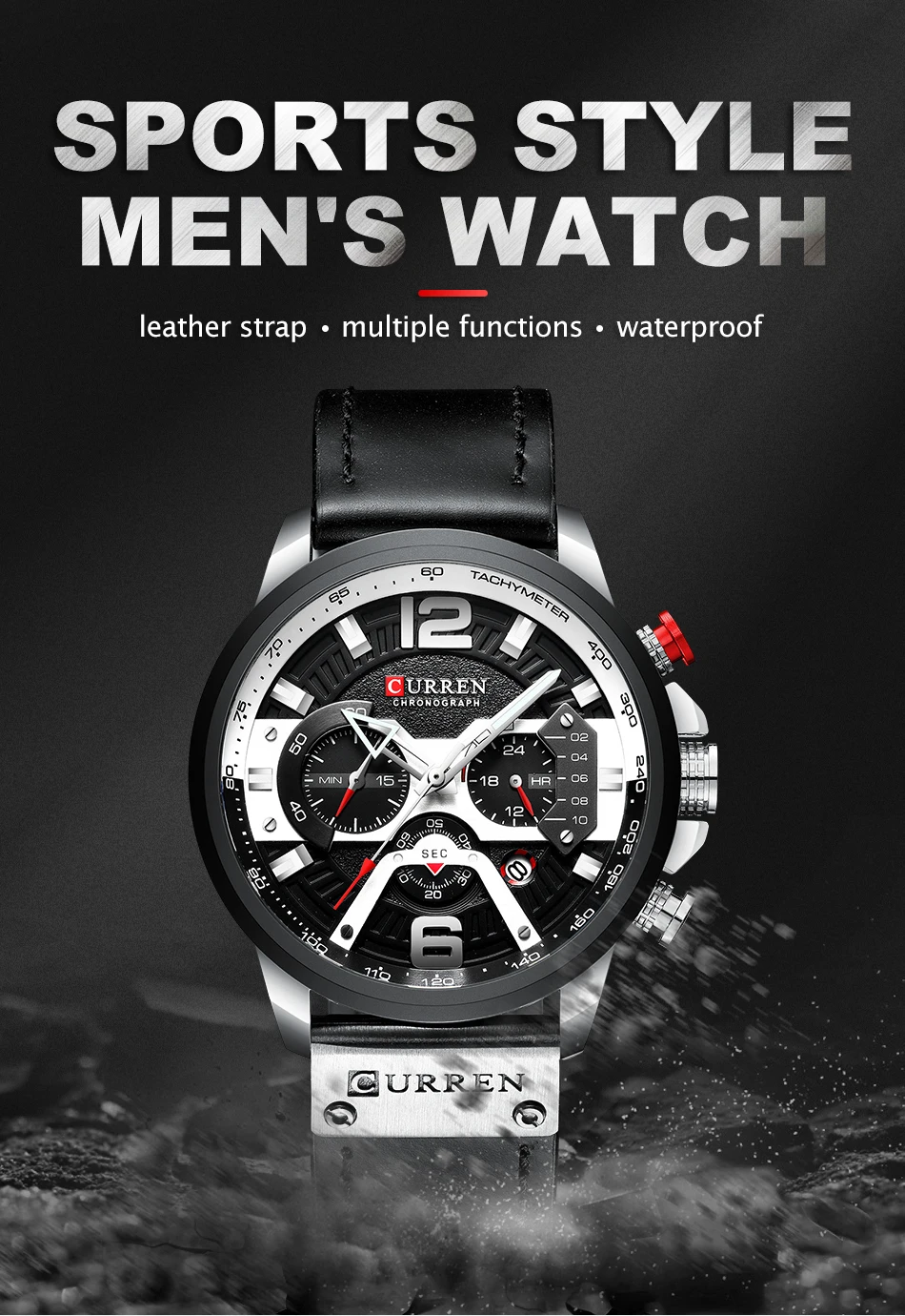 2019 Top marka CURREN modne męskie zegarki wojskowy skórzany wodoodporny kwarcowy zegarek męski Sport chronograf Relogio Masculino -