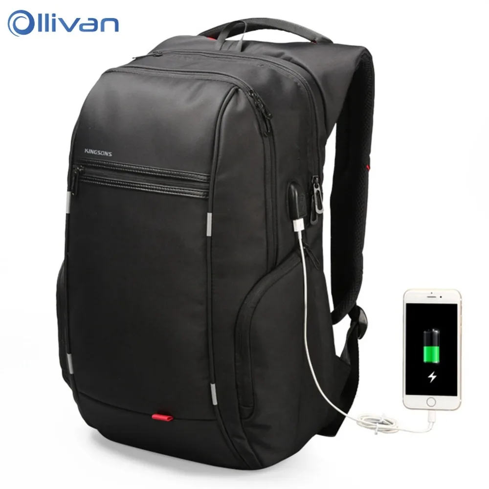 

Ollivan Business Laptop Bag USB Charge Computer Backpack 13"15"17" Zipper Backpacks Laptop Bags For Men Women Notebook Macbook