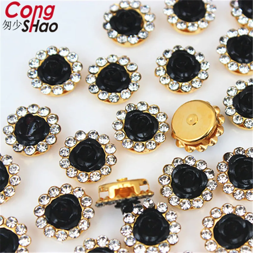 Cong Shao 30 шт. 12 мм розовый круглый кристаллический горный хрусталь отделка золотые когти flatback швейное стекло для DIY украшения для свадебного платья 8Y322