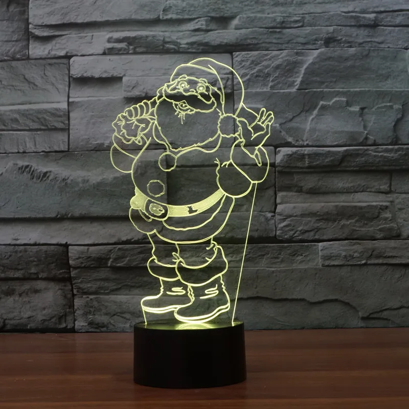 

new Santa 3D light colorful touch LED visual light gift atmosphere table lamp