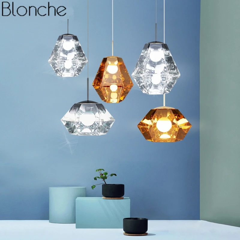 

Tom Dixon Cut Acrylic Pendant Lights Led Modern Lava Hanging Lamp for Living Room Bedroom Industrial Light Fixtures Home Decor
