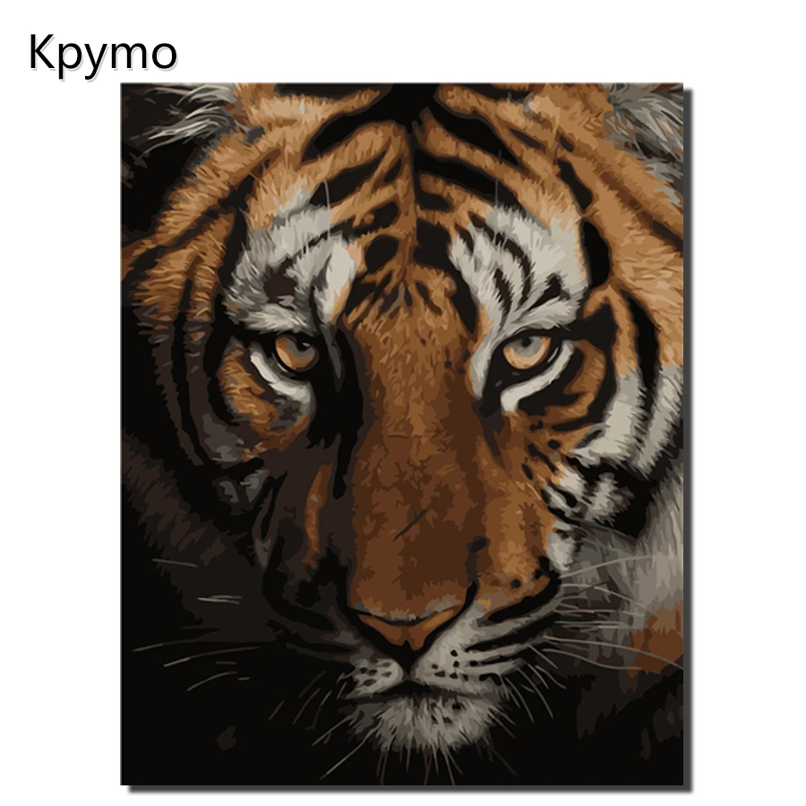 

DIY Painting by number animal tiger macaw parrot flower landscape home decoration painting kpymo Digital Painting