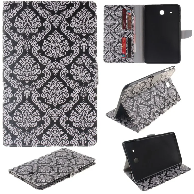 Inside Painted Flower Wallet Case For Samsung Galaxy Tab E 9.6 T560T561SM-T560 PU Leatehr Flip Tablet Cover 9.7 Inch Stand  (69)