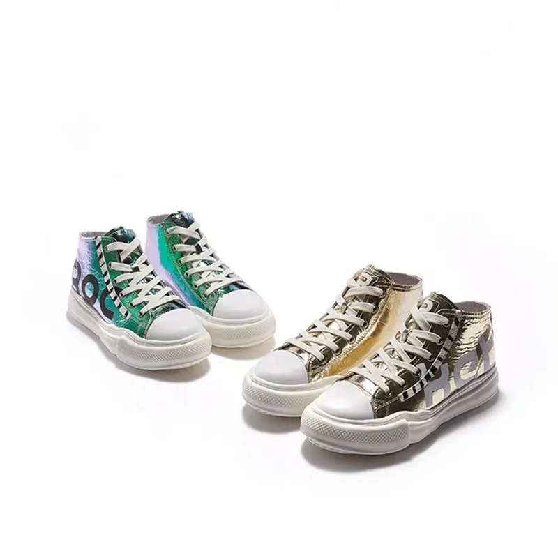 Primavera Cuero Gruesa Gold Genuino Zapatillas Plataforma Nueva Mujeres 2019 purple Deporte Vulcanizados Casuales Zapatos De Oro Moda Delivr Suela Iq4p1xZI