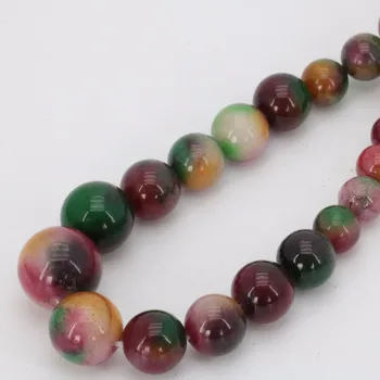 

new Fashion women multi color 6-12mm Charming Multicolor Morganite Round Beads Necklace Fashion Jewelry Making Design 18'' W0276