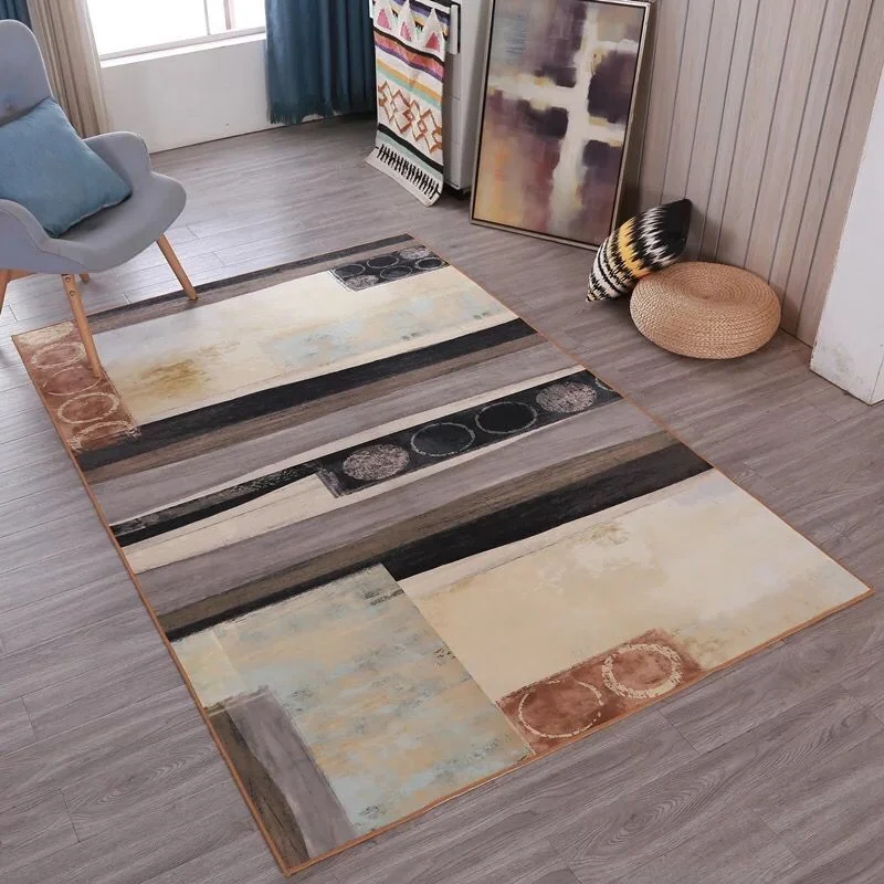 

Nordic Abstract Art Carpet High Density Super Soft Anti-slip Rugs Pad Bedside Blanket Prayer Parlor Bedroom Home Floor Mat