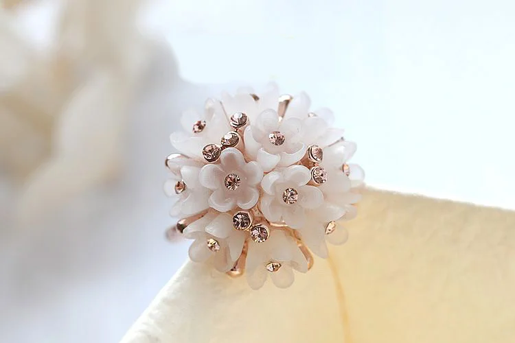 MOONROCY Прямая розовое золото цвет цветок милый CZ Австрийский Кристалл ожерелье серьги и кольцо ювелирный набор для девочек и женщин
