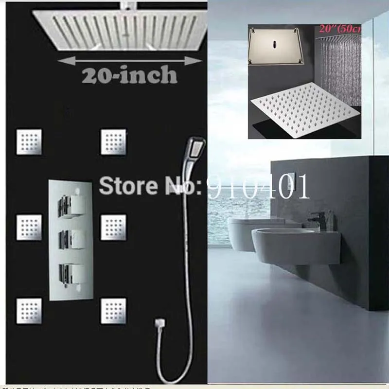 Wholesale And Retail Huge 20" Rain Shower Head Thermostatic Valve Mixer