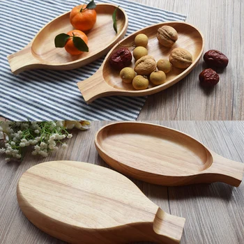 

1 Piece Creative Wooden Fish Shaped Plate Japanese Style Sushi Food Dish 24*12.5*3.5 CM Hand-Made Rubber Wood Tableware
