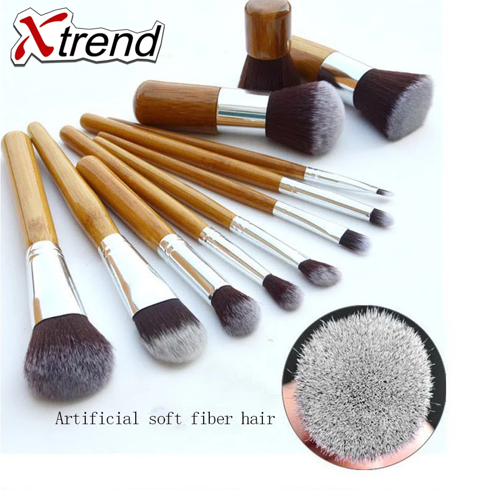 Pressionable набор кистей для макияжа Инструменты-Парфюмерия Комплект Шерсть Make up Brush Set мягкий синтетический волосы здоровыми бамбуковой ручкой