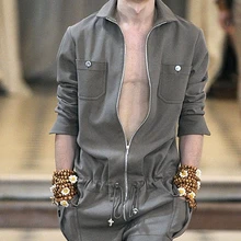 Шорты Комбинезоны подиума пользовательский стиль оснастки Дизайнерская одежда на молнии мужские комбинезоны! S-XL