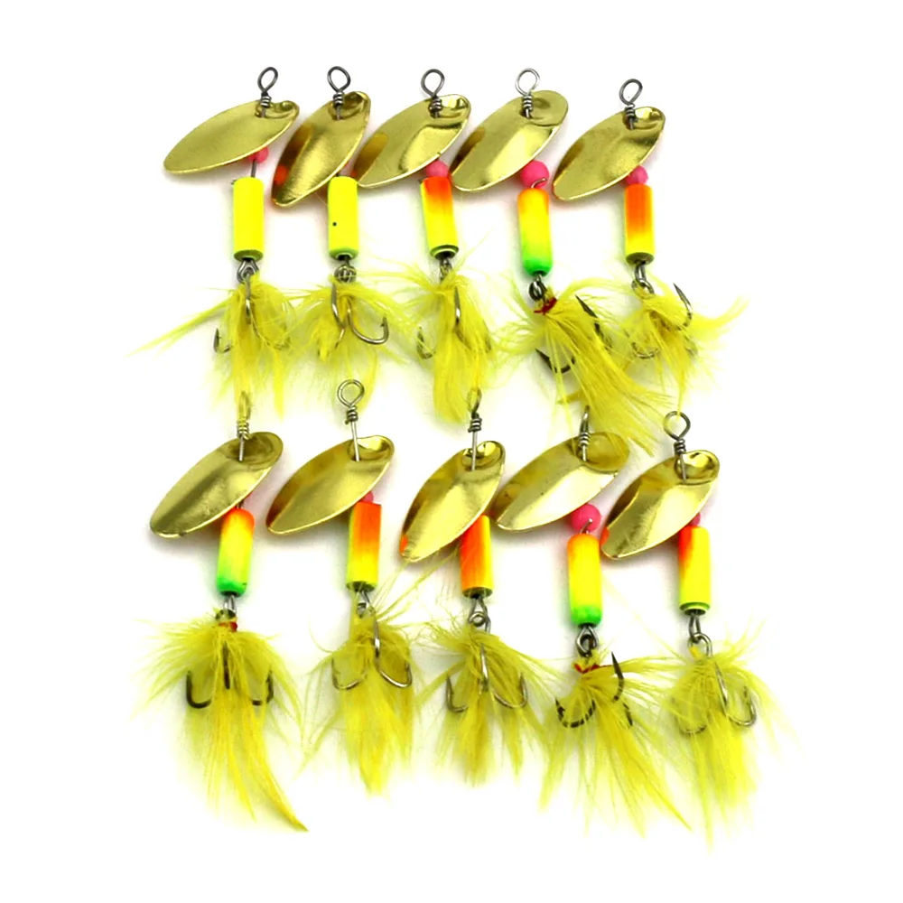 High Quality 20pcs/lot Metal Jigging Fishing Lure With Feathers Hook 3