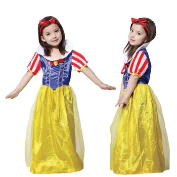 

Pretty Princess Snow White Costume for Kids Girls Christmas Halloween Children Masquerade Cosplay Clothes Fancy Dress