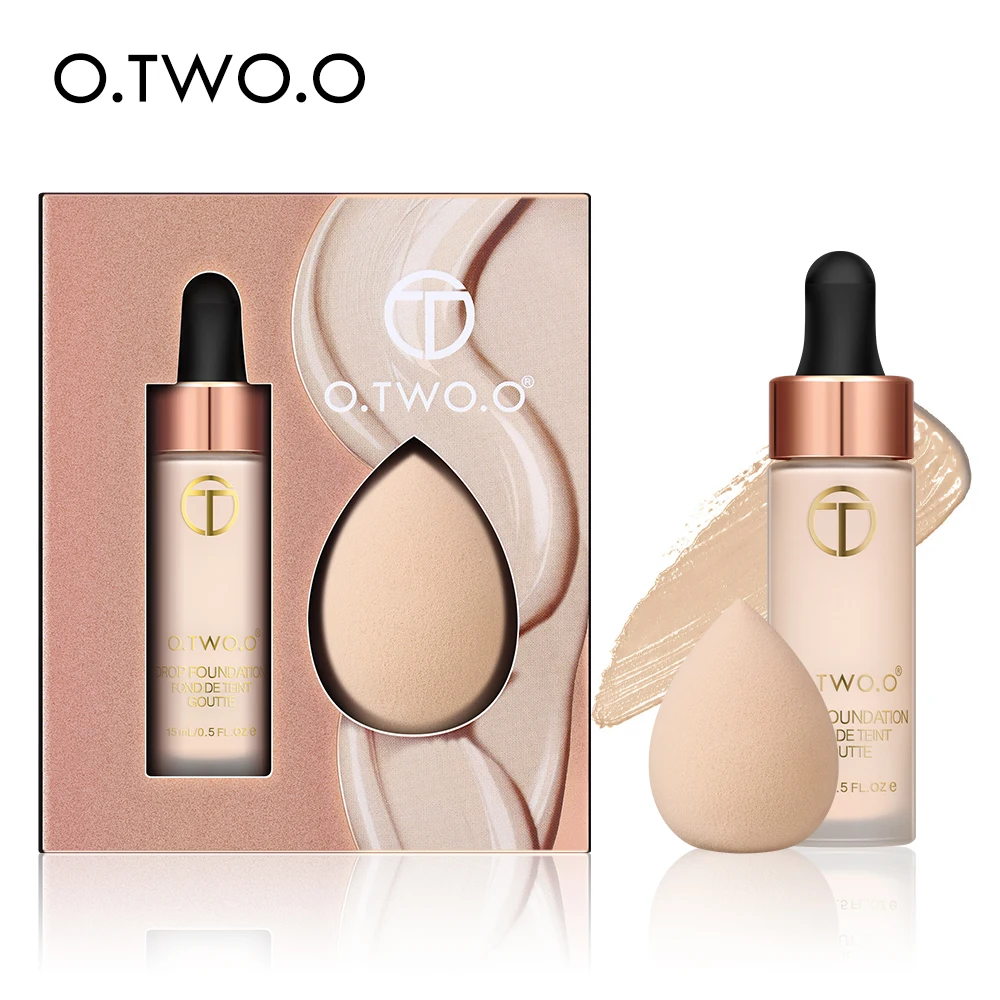 

O.TWO.O Matte Foundation Velvet Texture Liquid Drop Foundations Makeup Set Concealer Lasting