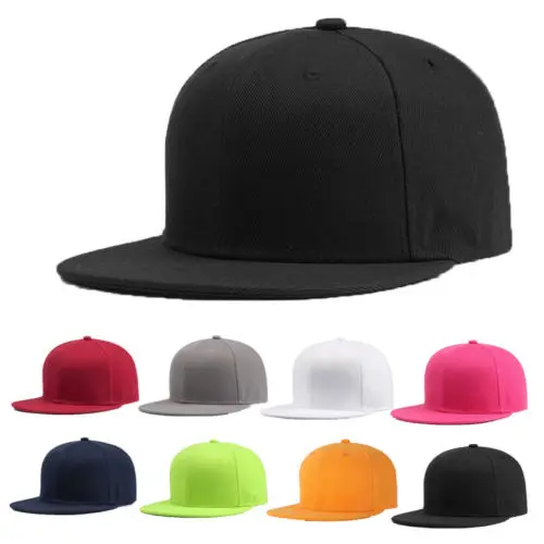 Morado Tongshi Moda Unisex Plain Snapback Hats Hip-Hop ajustable Gorra de béisbol