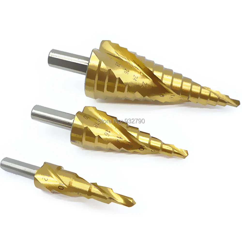 Buy 3pc Large Titanium Hss Step Cone Drill Hole Cutter