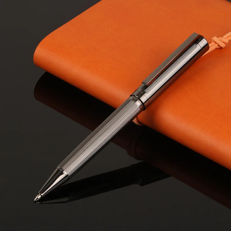 Серая текстура металлическая шариковая ручка плавно пишущая шариковая ручка тяжелое и роскошное написание, фирменная ручка - Цвет: Dark Gray