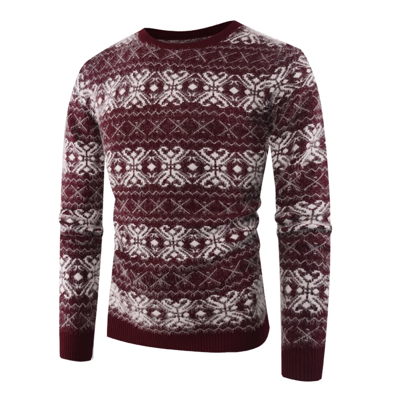 Fashion Casual Jacquard Sweater Men 2018 Autumn Winter Knitted Sweater