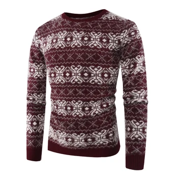 

Fashion Casual Jacquard Sweater Men 2018 Autumn Winter Knitted Sweater Hombre Slim Fit Long Sleeve Pullover Sweaters Pull Homme
