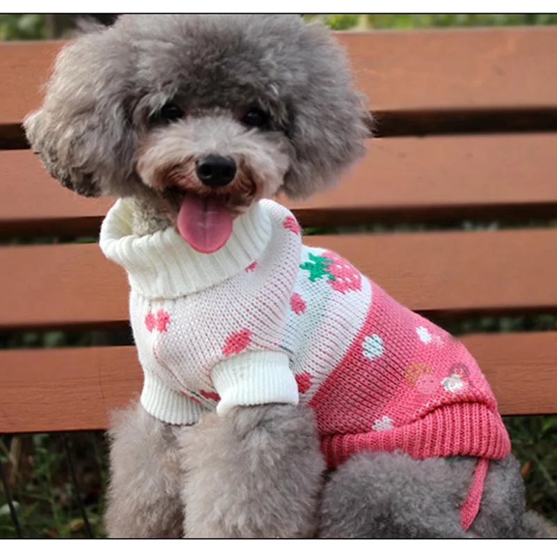 7 размеров, свитер для питомцев С мультяшным дизайном, зимние пальто для маленьких собак, мягкая теплая вязаная куртка, одежда для собак