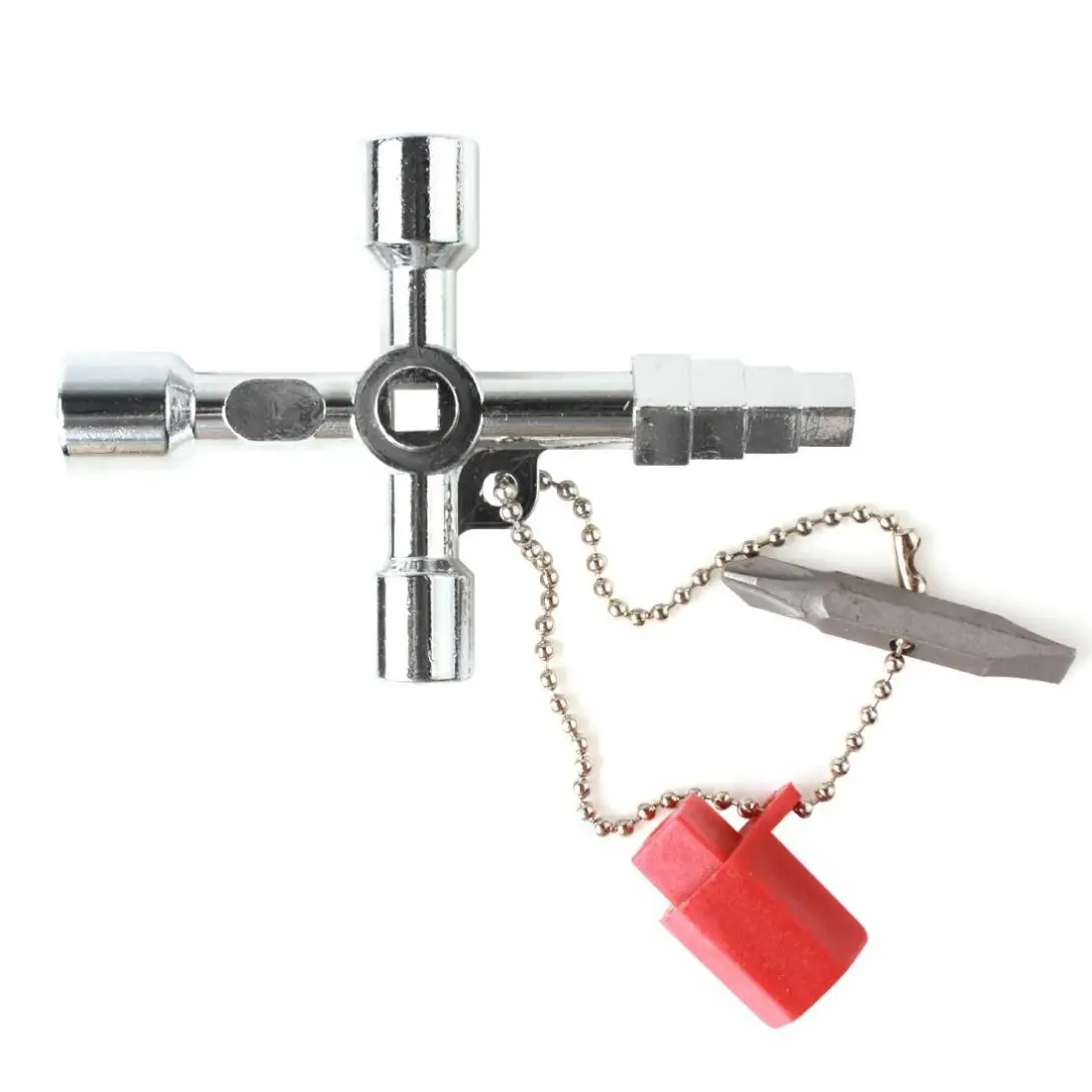 

1pc 4 Way Utility Plumbing Plumbers Tool For Meter Box Gas Water Electric Stop Cock Tap Radiators Cupboards Key