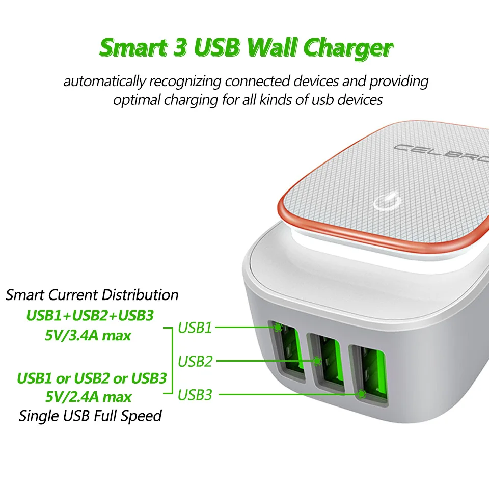 Зарядное устройство с 3 USB портами для Samsung Xiaomi LG 5 В 4 А|Зарядные устройства| |