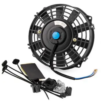 

7 Inch Universal 12V 80W Slim Reversible Electric Radiator AUTO FAN Push Pull With mounting kit Black