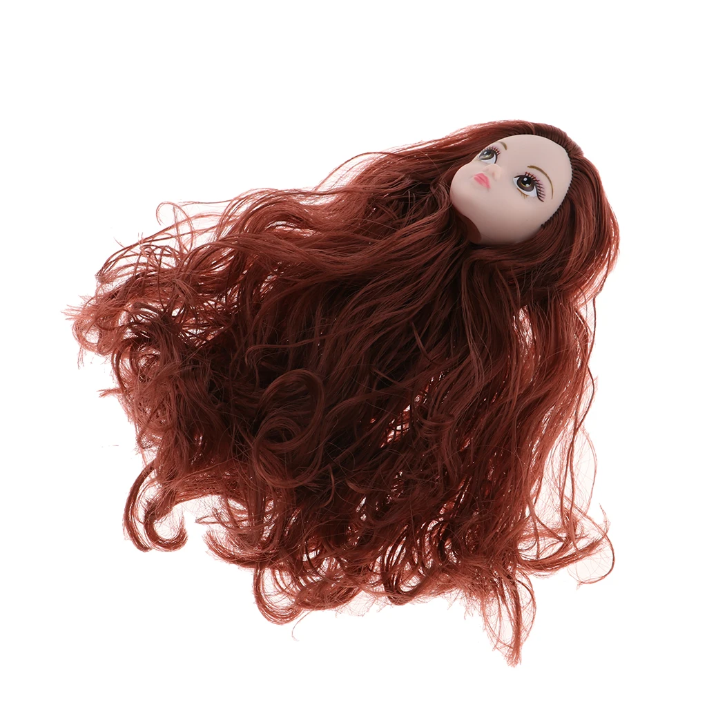 1/6 BJD Head Sculpt with Red Bronze Curly Hair for XinYi Doll Body Part DIY Accessories