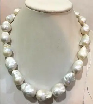 

Free Shipping>>>NEW SOUTH SEA GENUINE WHITE BAROQUE PEARL NECKLACE 18''